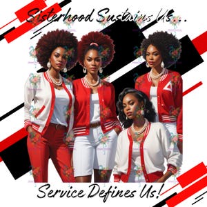 Delta Sigma Theta PNG Empowered Women | Digital Art| Digital Download | Black Art | PNG and PDF