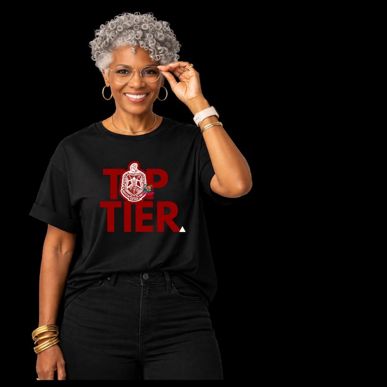 Delta Sigma Theta Shirt | Black History Shirt | Sisterhood Shirt | Top Tier DST Tee | Sorority Apparel | Delta Gift Black Shirt/Red TT