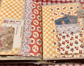 Handmade Recipe book, Vintage retro junkjournal, cook book, notebook, kitchen journal