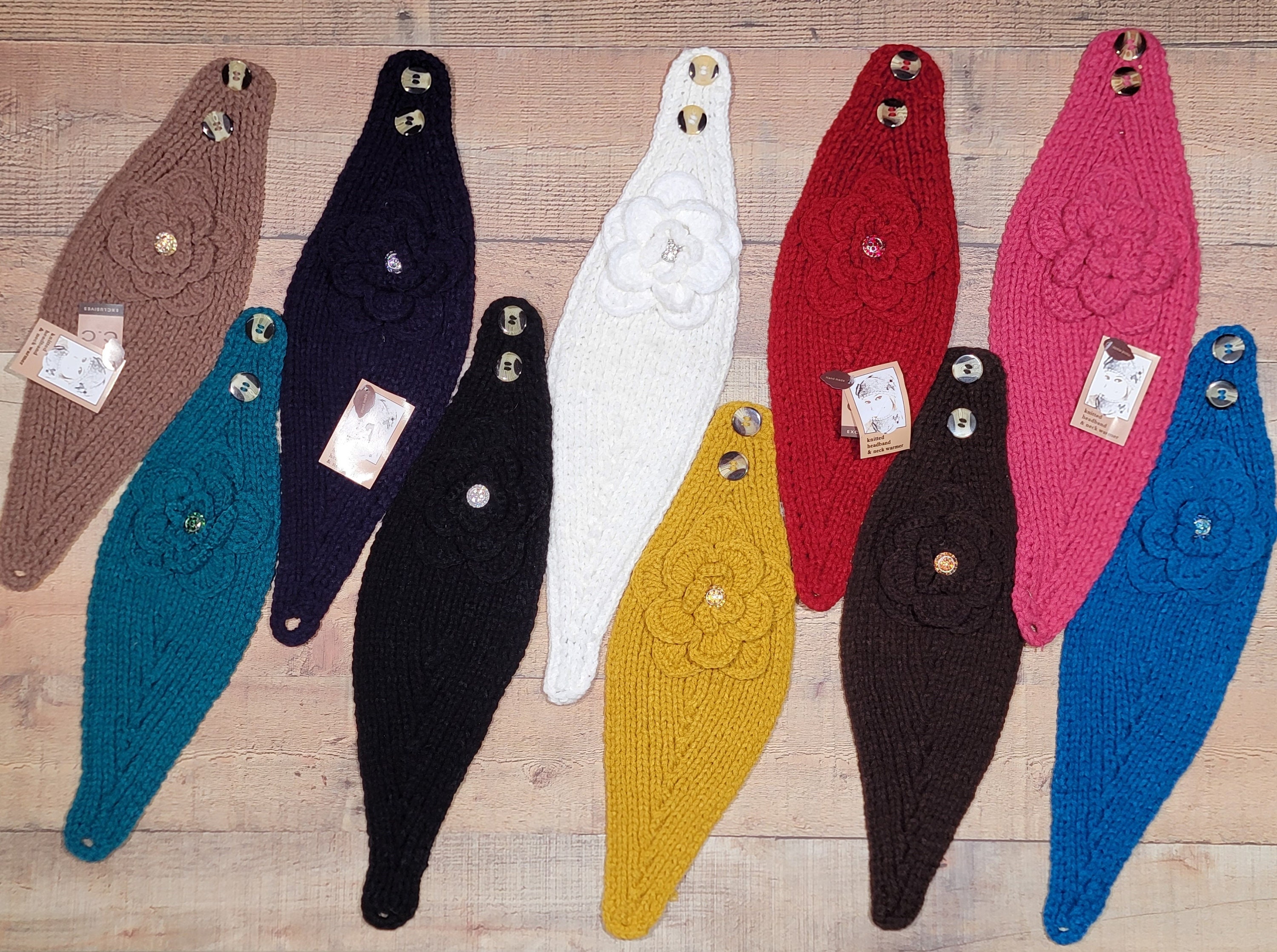 Handcrafted Multicolor Knitted Headband with Button RHK0101-019800M.jpg?v=  main image 2