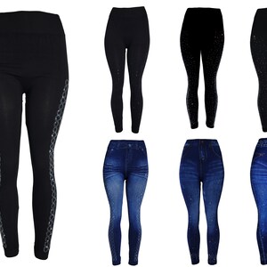 Women's Fleece Lined Winter Legging Jeans Pattern, Slim Fashion