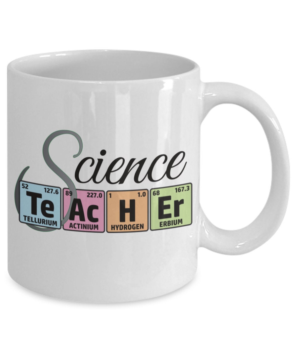 Science Teacher Coffee Mug Periodic Table Design Elements Etsy