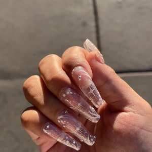 Glitter line art press on nails bild 6