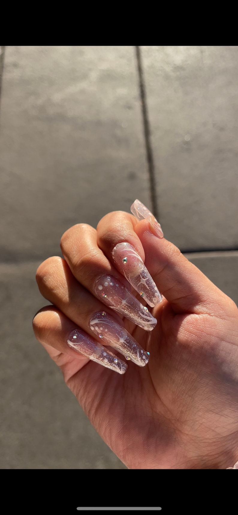 Glitter line art press on nails bild 6