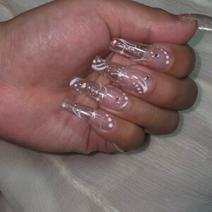 Glitter line art press on nails bild 2