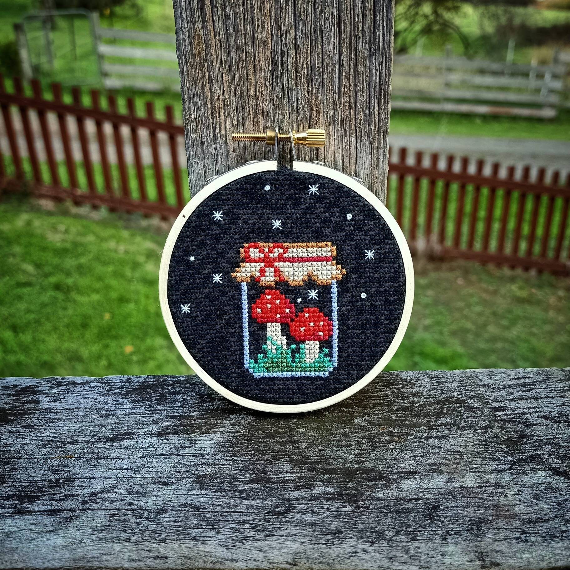 Mushroom Jar Cross Stitch Etsy