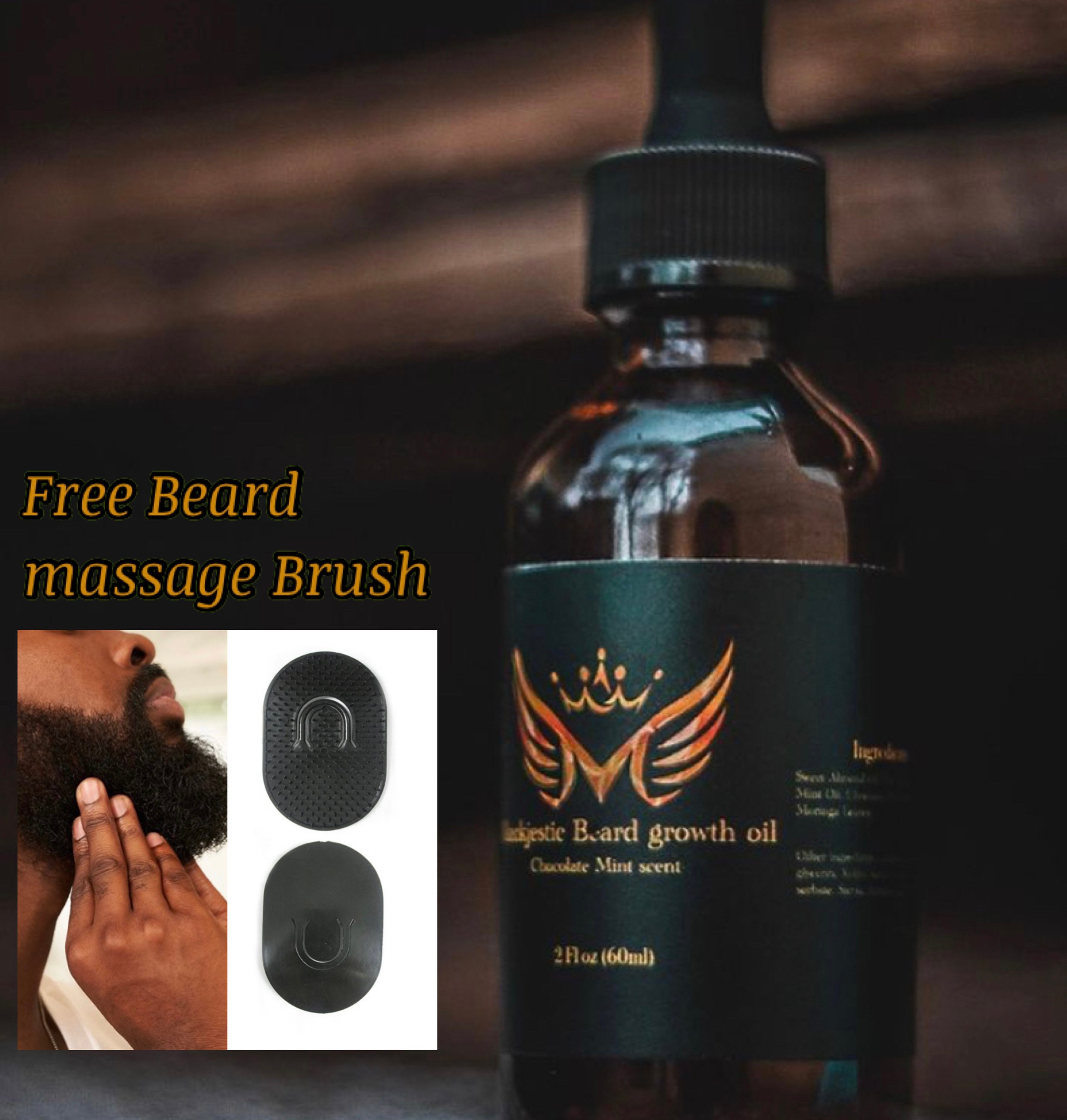 Advanced Mens beard growth oil with beard comb 100 organic Etsy