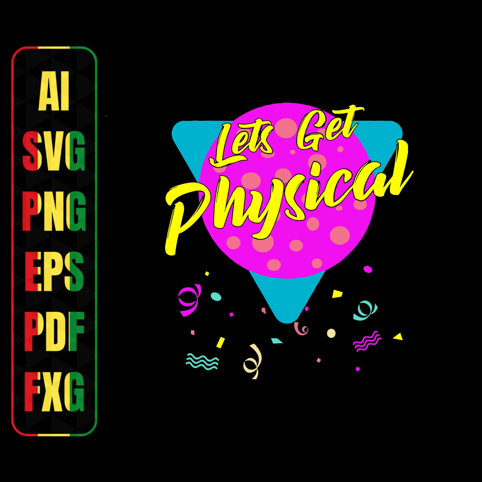 Totally Rad 80'S svg Lets Get Physical Workout Gym svg | Etsy