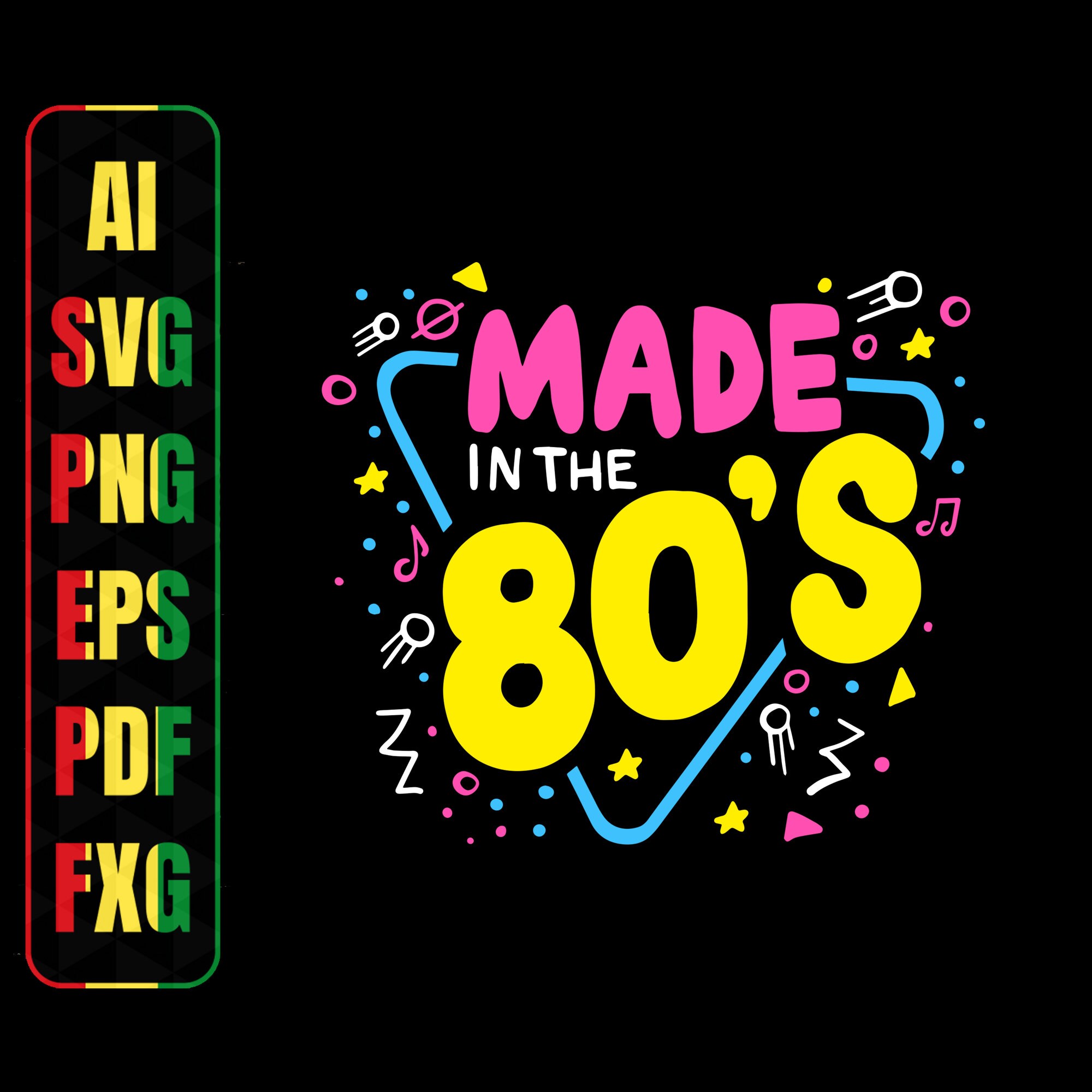 Made in 80's svg 80's svg vintage 80's svg | Etsy