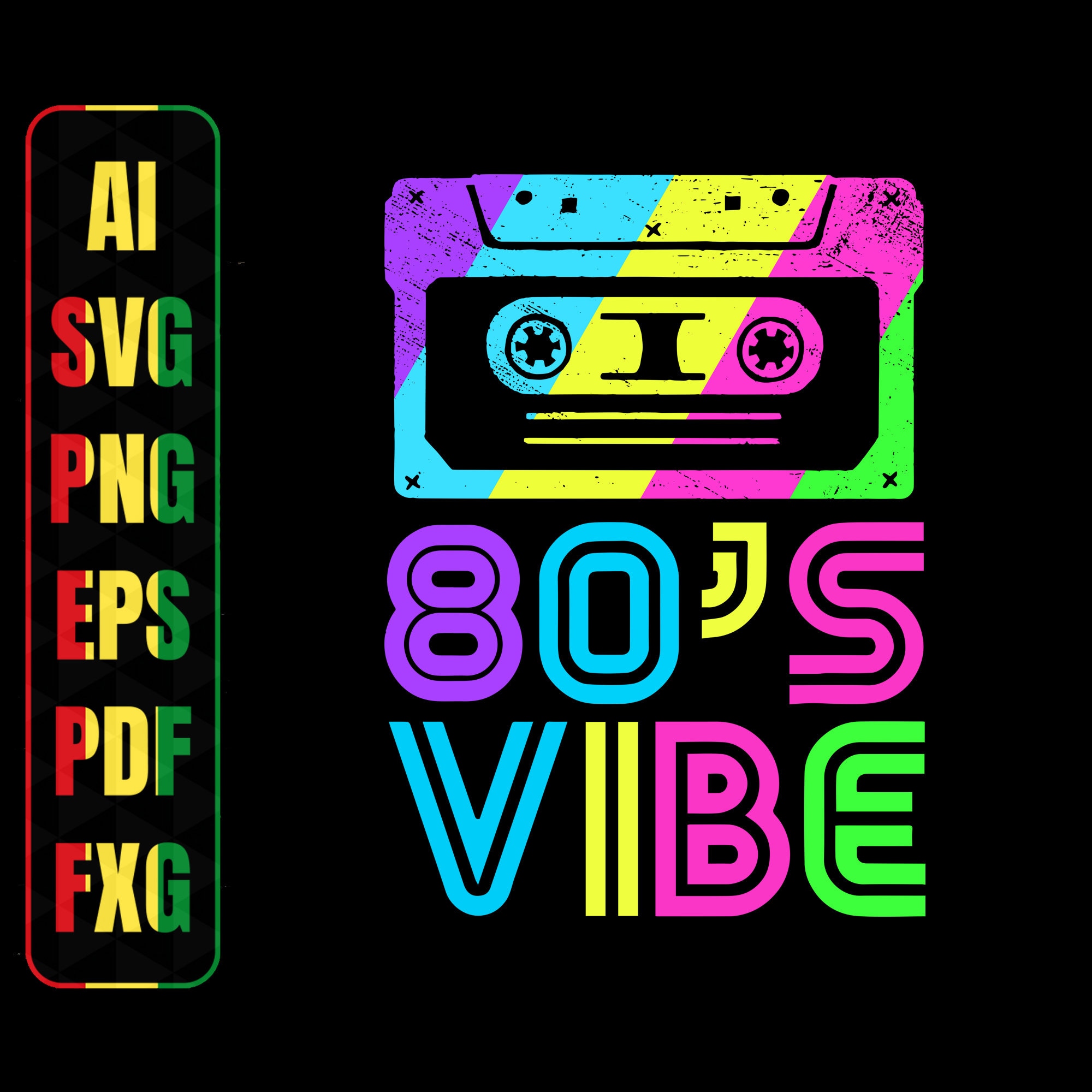 80s Vibe svg 80's Party svg Halloween Birthday svg | Etsy