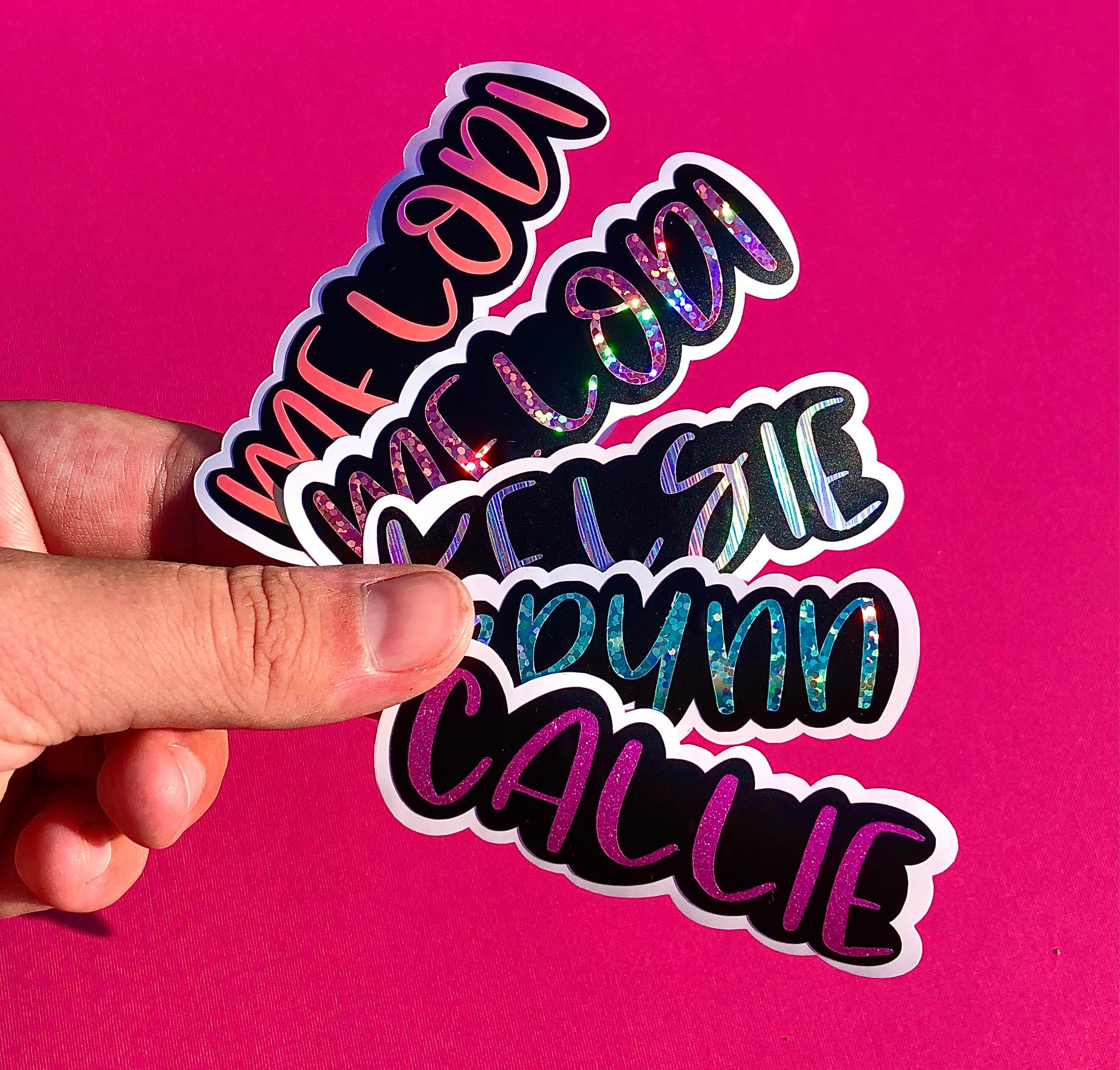 Custom Layered Name Vinyl Stickers Waterproof Etsy