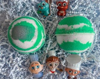 Ratatouille Bath Bomb with Toy, Birthday Gifts for Kids, Party Favors, Disney Surprise Bath Bombs, Christmas Gifts, Stocking Stuffers
