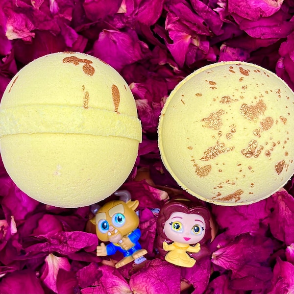 Bomba de baño de La Bella y la Bestia con juguete, regalo de cumpleaños para niña, artículos de baño de princesas Disney, regalos de Navidad, regalo para calcetines navideños.