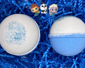 Frozen Bath Bomb, Anna and Elsa Gifts, Bath Bomb With Toy, Birthday Gifts for Kids, Stocking Stuffer, Christmas Gifts for Kids
