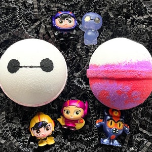 Baymax badbomb med leksak, födelsedagspresentidé för flicka, Disney Big Hero 6, julklappar, julklapp