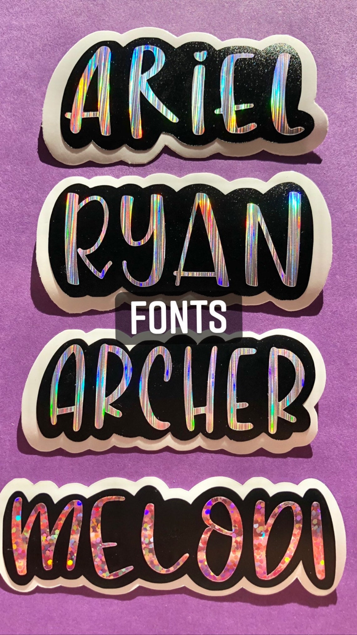 Custom Layered Name Vinyl Stickers Waterproof Etsy