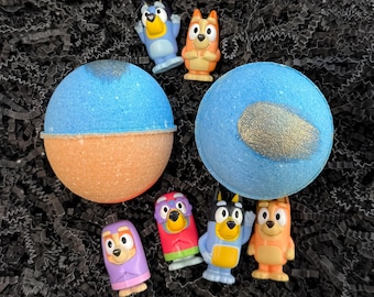 Bomba da bagno Blue Dog per bambini, bomba da bagno Disney con giocattolo, idea regalo di compleanno per ragazze, regali di Natale, regalo di Natale