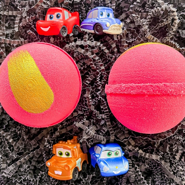 Cars Bath Bombs with Toys Inside, Gifts for Kids, Birthday Gift Ideas, Easter Basket Fillers, Surprise Bath Bombs, Gifts for boys