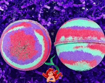 Mermaid Bath Bomb With Toy, Bath Bomb For Kids, Birthday Gifts For Girls, Ariel Birthday Party, Stocking Stuffer, Christmas Gifts for Kids