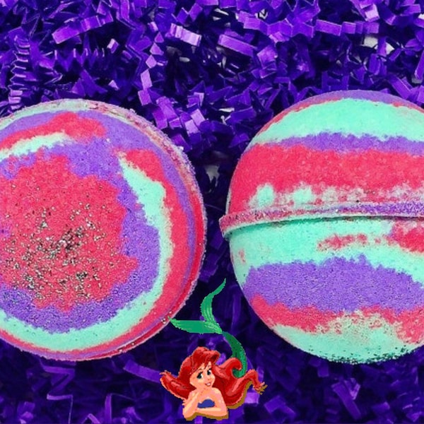 Mermaid Bath Bomb With Toy, Bath Bomb For Kids, Birthday Gifts For Girls, Ariel Birthday Party, Stocking Stuffer, Christmas Gifts for Kids