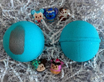 マンチリング バスボム おもちゃ付き、お子様への誕生日プレゼント、パーティーの記念品、ディズニーサプライズバスボム、クリスマスプレゼント、クリスマスプレゼント