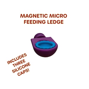 Magnetische microgekko-voedingsrand – kleine gekko en jong – Vaatwasmachinebestendige siliconen doppen – PETG 3D-geprint