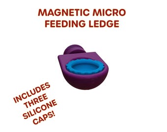 Magnetic Micro Gecko Feeding Ledge – Small Gecko & Hatchling – Dishwasher Safe Silicone Caps – PETG 3D Printed