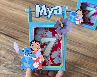 Lilo & Stitch Party Favor Box, Personalized Birthday Decoration