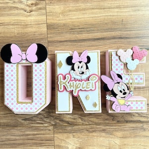 Baby Minnie Mouse 3D Letters / Baby Minnie Mouse Party Decorations / Baby Minnie Mouse  / ONE 3D Letters / Minnie Mouse Birthday Decorations