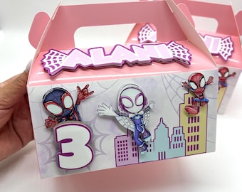 Ghost Spider Party Gable Box, Spidey Birthday Favor (Empty)