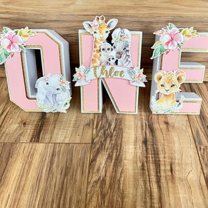 Safari Girl 3D Letters / Safari girl Party Decorations / Safari Girl Party Supply / ONE Wild 3D Letter / TWO Wild 3D Letter / Safari Party