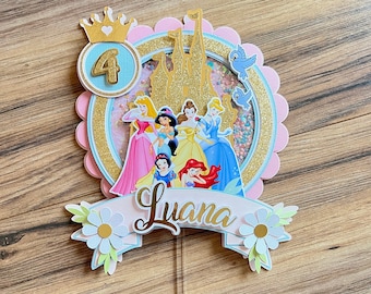 Princess Cake Topper, Princess Party Decorations, Princess Birthday Party, Personalized Princess Cake Topper, Disney Princess Theme Party