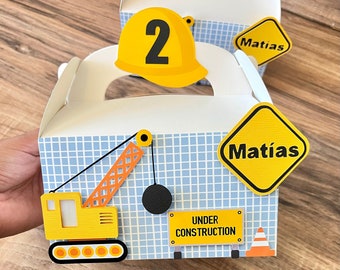 Construction Gable Box / Construction Theme Favor Box / Construction Party Supplies / Construction Party Decoration