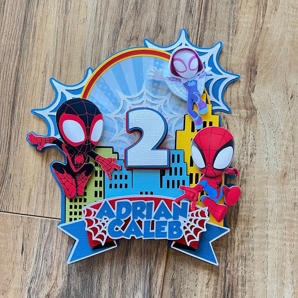 Spidey and Amazing Friends Cake Topper / Spiderman Cake Topper / Spidey Party Decorations / Spidey Birthday Party / Personalized Cake Topper