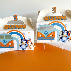 Bluey Gable Box / Bluey Birthday Decoration / Bluey Party Supply / Bluey Party Decoration / Groovy Party Favor / Bluey Groovy Girl Favor Box