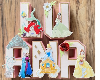 Princess 3D Letter Decor, Birthday Party Centerpiece