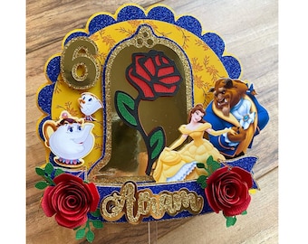 Beauty and the Beast Cake Topper / Beauty and the Beast Birthday Party / Beauty and the Beast Party Supply / Beauty and the Party Decoration