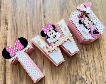 Minnie Mouse 3D Letters, Custom Birthday Party Decor