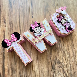 Minnie Mouse 3D Letters / Minnie Mouse Party Decorations / Minnie Mouse Party Supply / ONE 3D Letters / Minnie Mouse Birthday Decorations