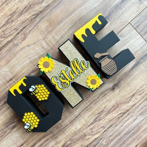 Honey Bee 3D Letters / Honey Comb Party Decorations / Honey - Etsy
