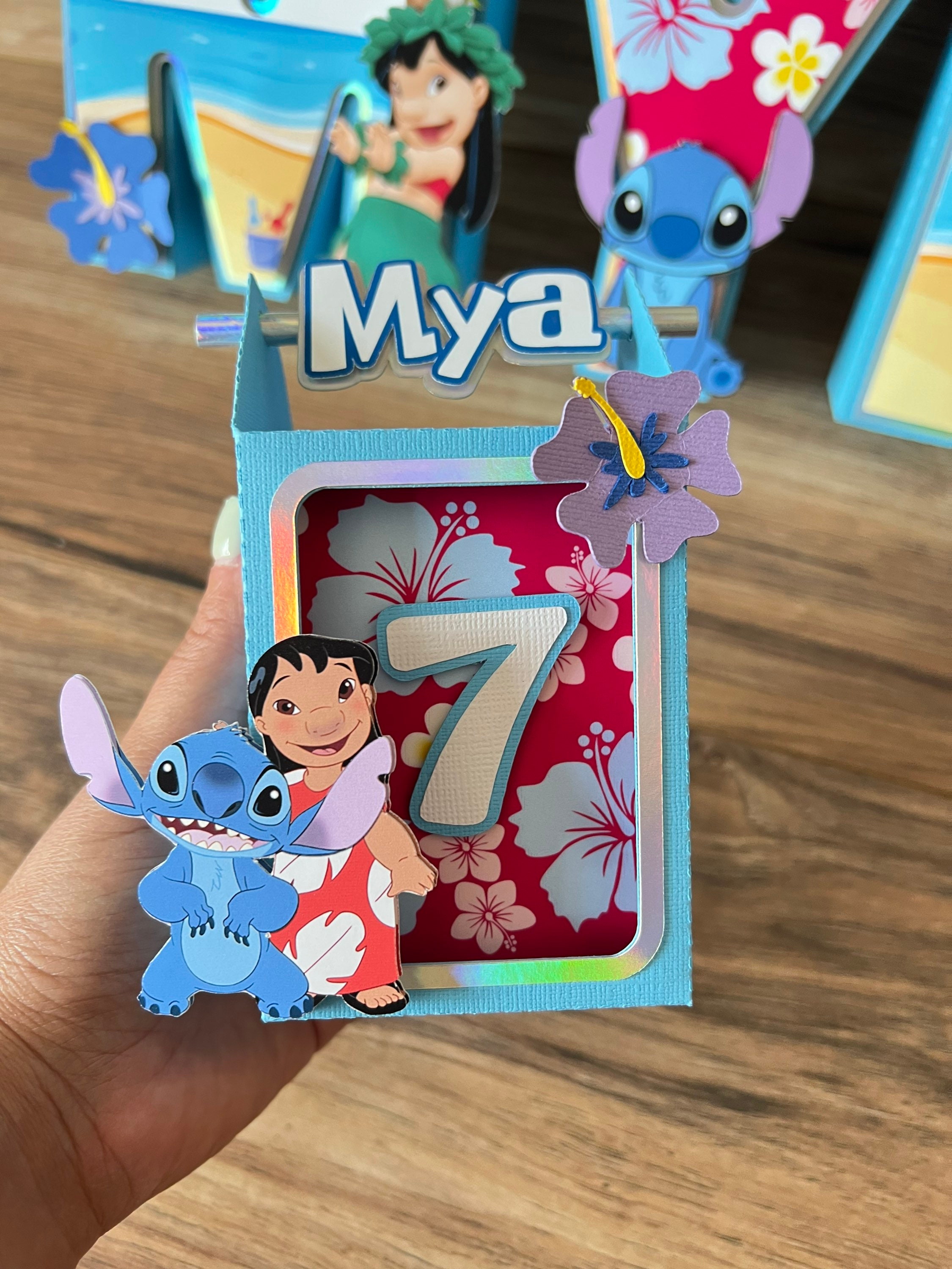 Lilo & Stitch Surf Island Birthday Party, Personalized Gable Favor Boxes,  Pack of 8 -  Israel
