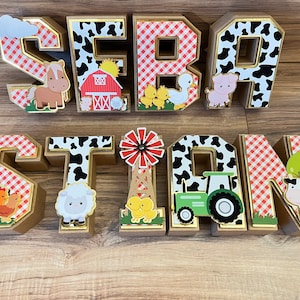 Farm 3D Letters / Farm Party Decorations / Farm Theme Birthday Party / Zenon Party Decoration