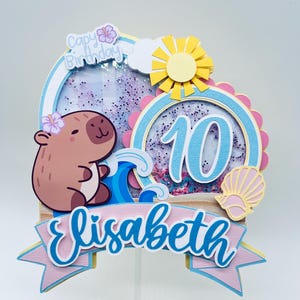 Capybara Cake Topper / Capybara Cake Topper / Capybara Party Decorations / Capybara Birthday Party / Summer Capybara