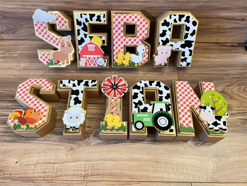 Farm 3D Letters, Barnyard Birthday Party Decor - Etsy