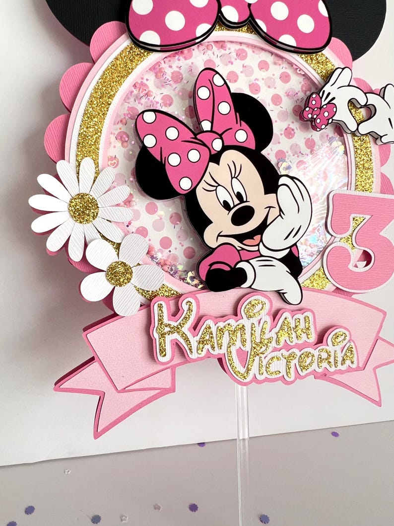 Minnie Mouse Cake Topper / Disney Cake Topper / Minnie Mouse Birthday / Minnie Mouse Party Decorations / Disney Birthday Party bild 3