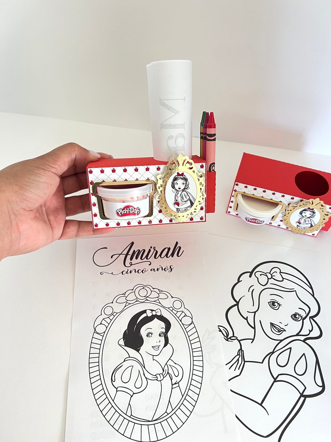 Caja de plastilina de Blancanieves Caja para colorear de