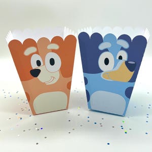 Bluey Popcorn Box / Bluey Birthday Decoration / Bluey Party Supply / Bluey Party Decoration / Groovy Party Favor / Popcorn Box