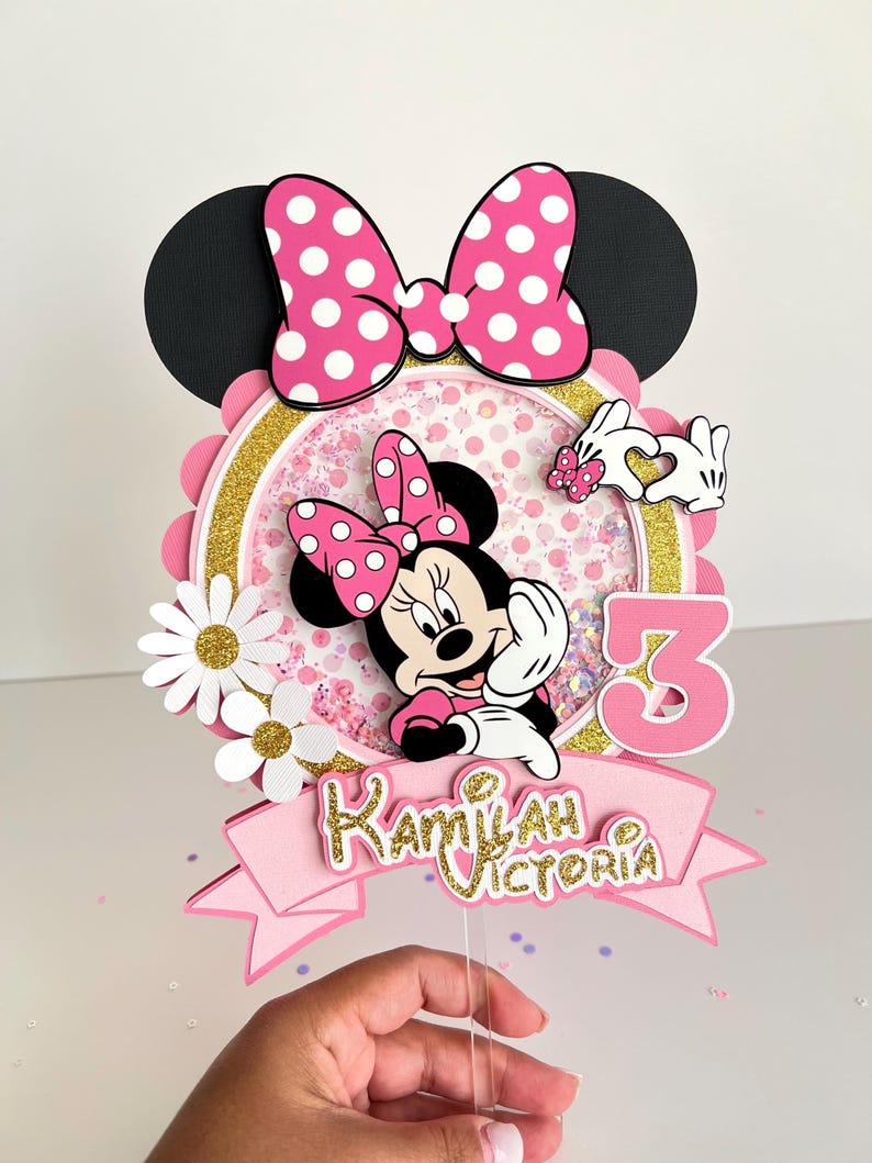 Minnie Mouse Cake Topper / Disney Cake Topper / Minnie Mouse Birthday / Minnie Mouse Party Decorations / Disney Birthday Party bild 1