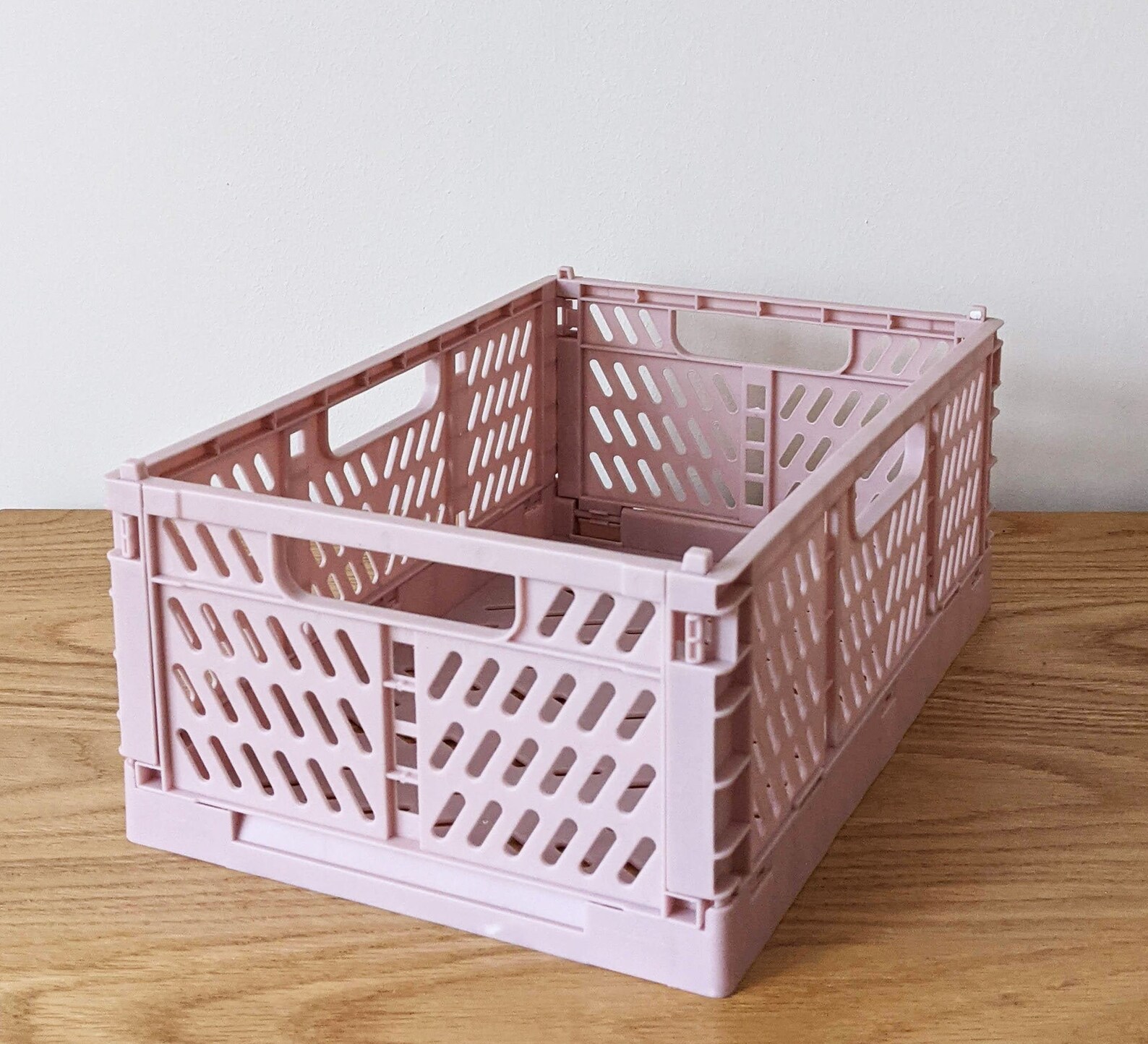 Medium Dusty Pink Storage Crate Pastel Foldable Stackable Etsy