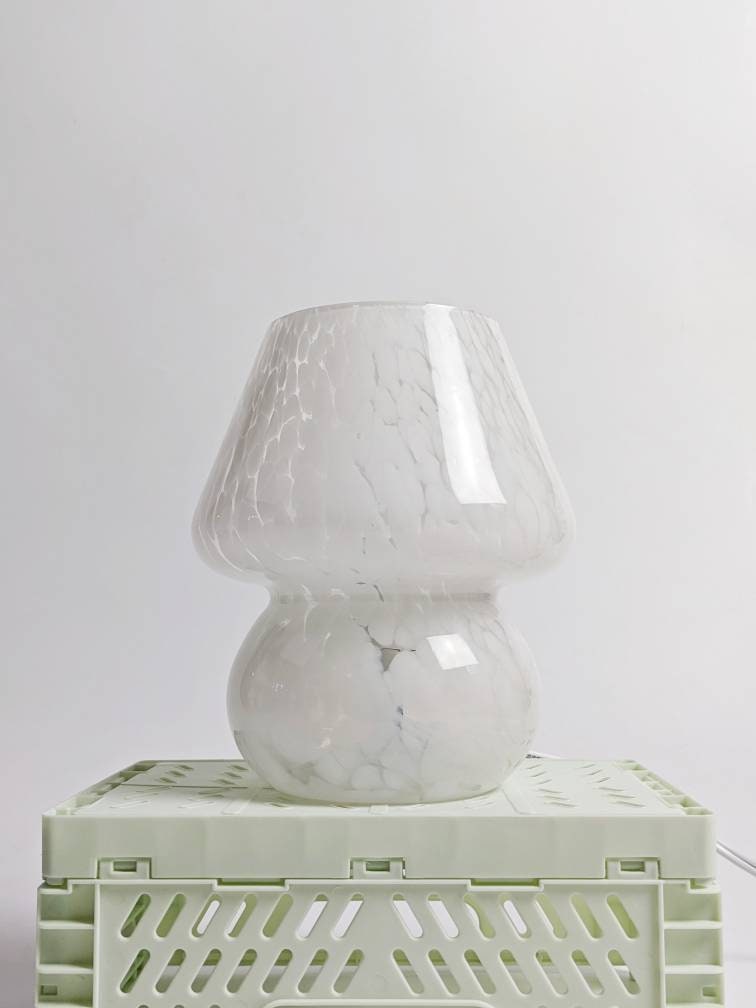 Glass Mushroom Table Lamp Mini Confetti MCM Murano Etsy